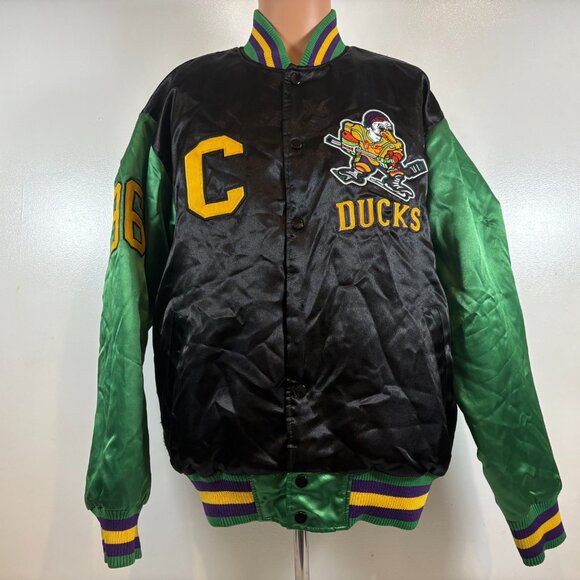 Mighty Ducks Varsity Jacket Mens Size XL Headgear Classics Charlie Conway - Picture 2 of 6